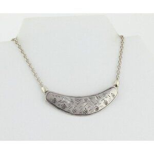 Sterling Silver Etched Lunar Necklace 18" to 20" Silpada